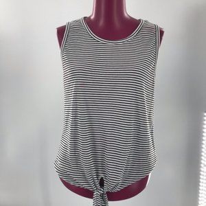 Caution To The Wind Knotted Striped Tank sz L